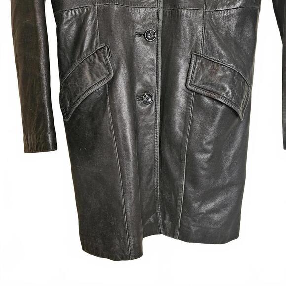 Stylish Black Leather Coat by DNK - Picture 3 of 8